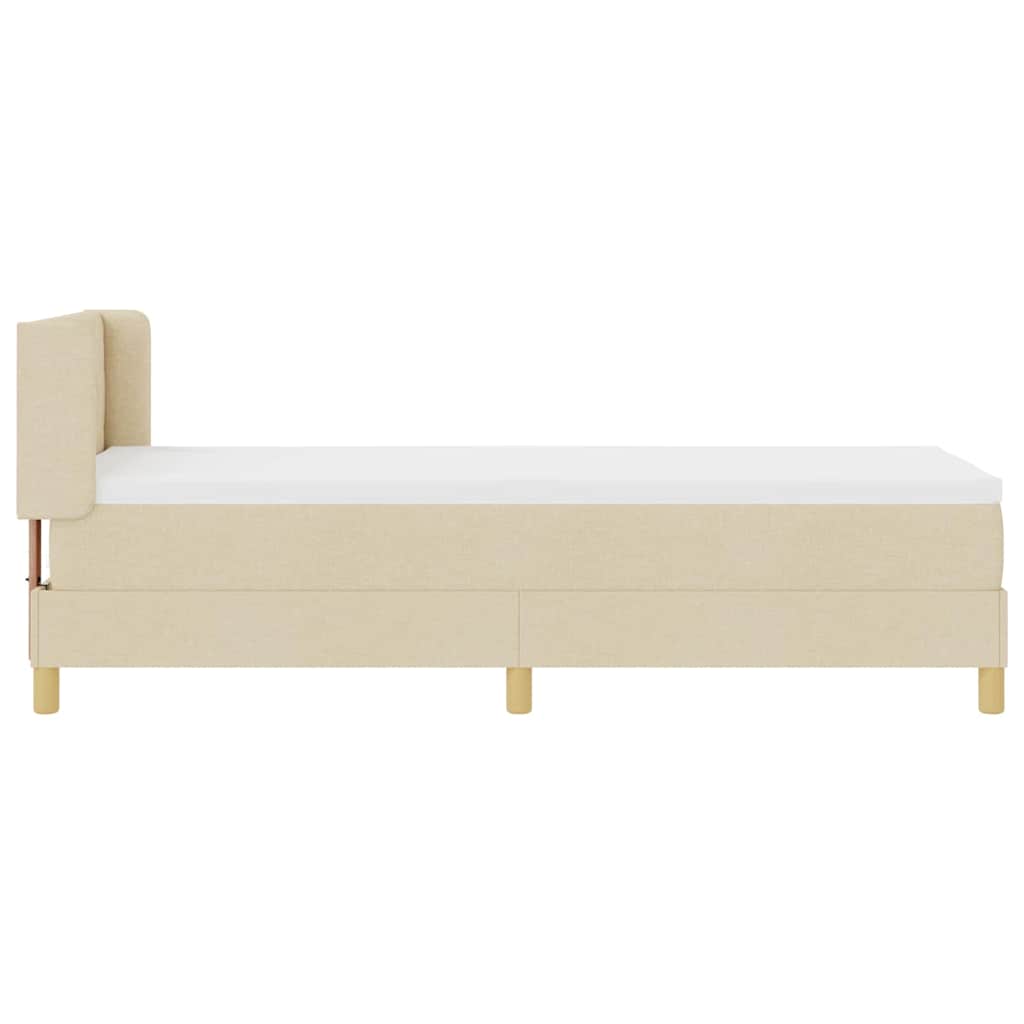 Boxrugós ágy fejtámlával Krém 200 x 80 cm szövet