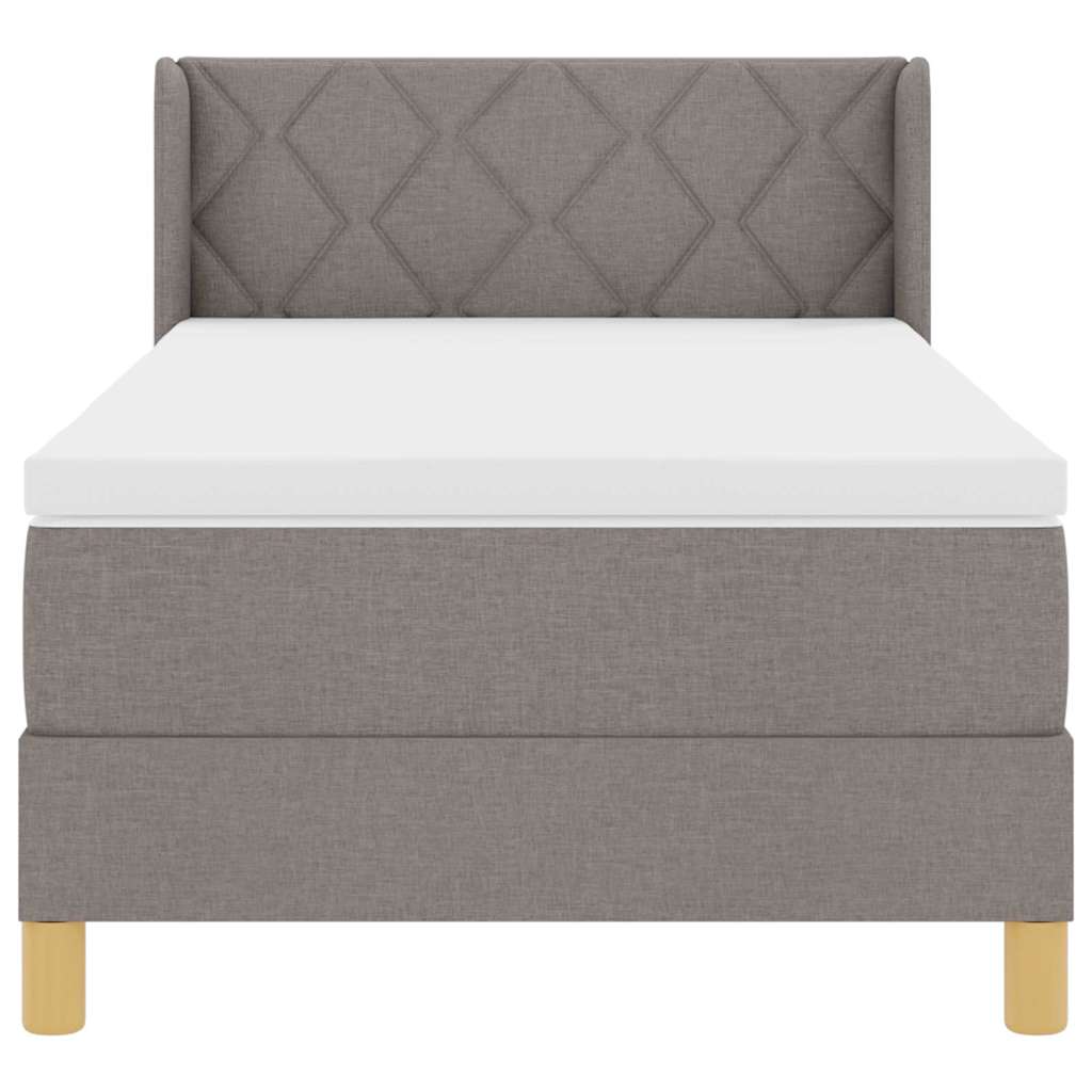 Boxrugós ágy fejtámlával Tópszínű 200 x 90 cm szövet