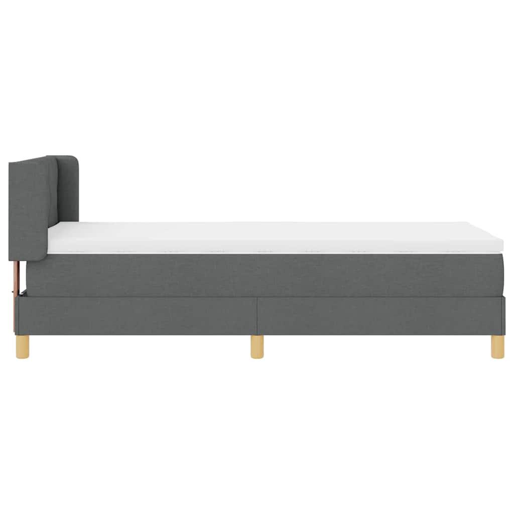 Boxrugós ágy matracmal Sötétszürke 200 x 100 cm szövet