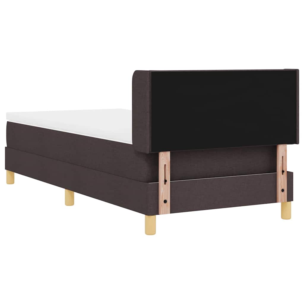 Boxrugós ágy matracmal Sötét Barna 200 x 100 cm szövet