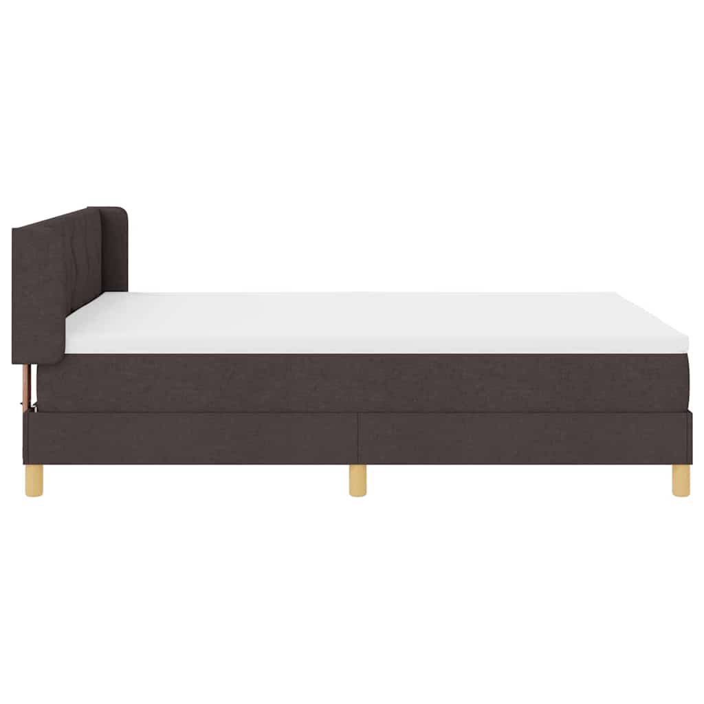 Boxrugós ágy fejtámlával Sötét Barna 200 x 140 cm szövet