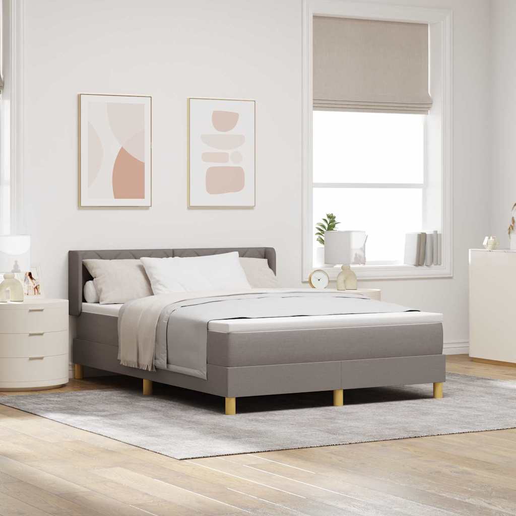 Boxrugós ágy fejtámlával Tópszínű 200 x 140 cm szövet