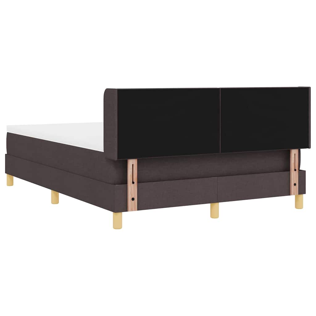Boxrugós ágy fejtámlával Sötét Barna 200 x 160 cm szövet