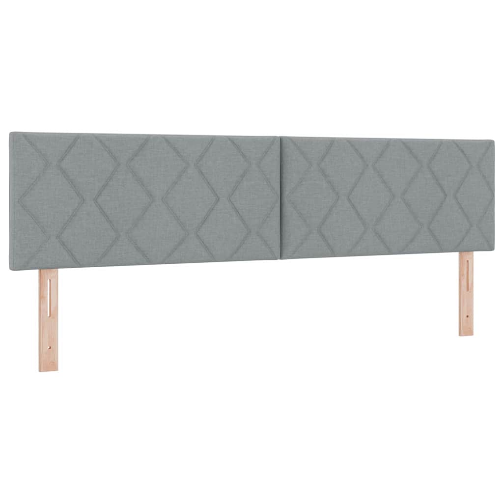 Boxrugós ágy fejtámlával Világosszürke 200 x 180 cm szövet