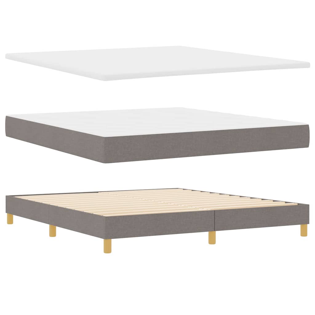 Boxrugós ágy fejtámlával Tópszínű 200 x 180 cm szövet