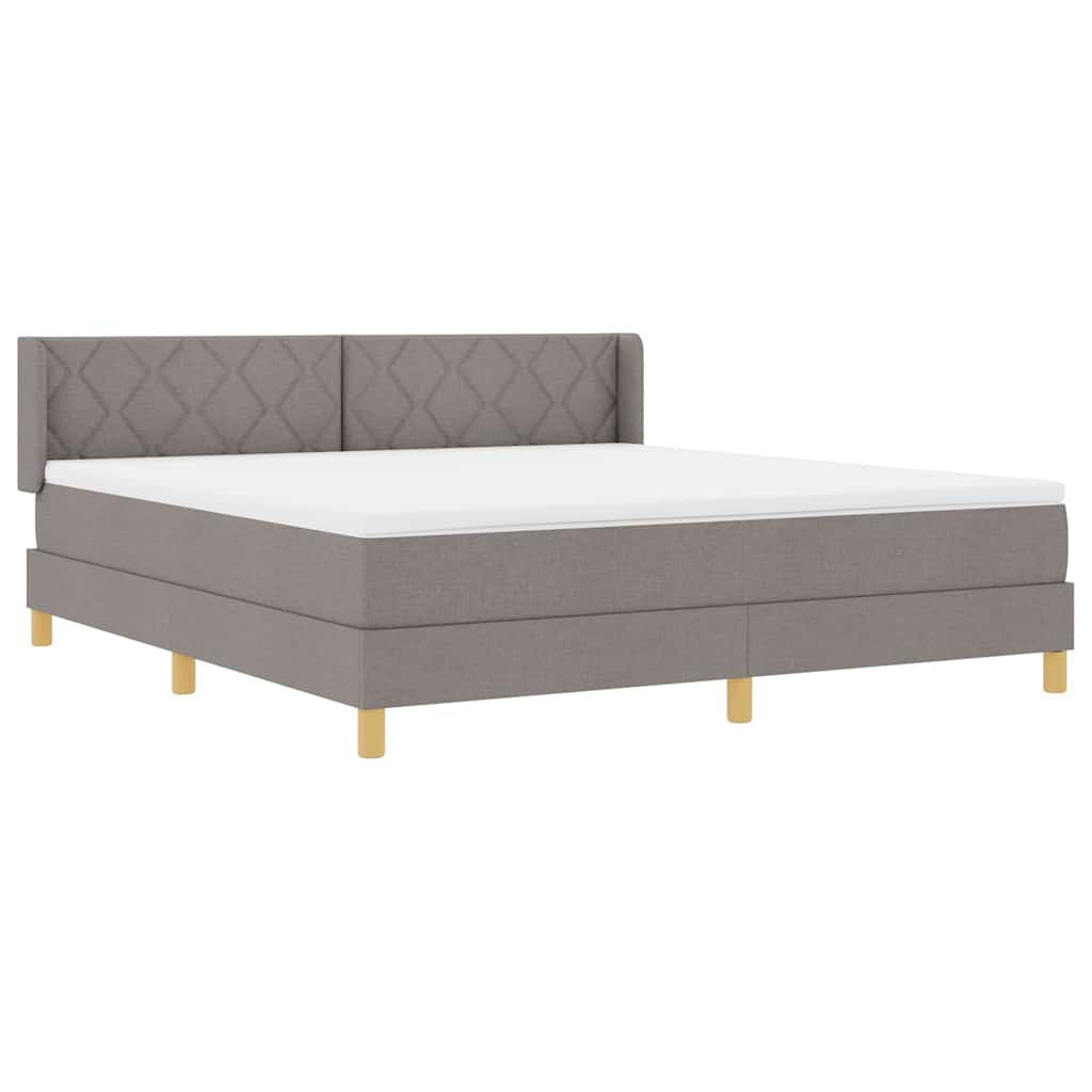 Boxrugós ágy fejtámlával Tópszínű 200 x 180 cm szövet