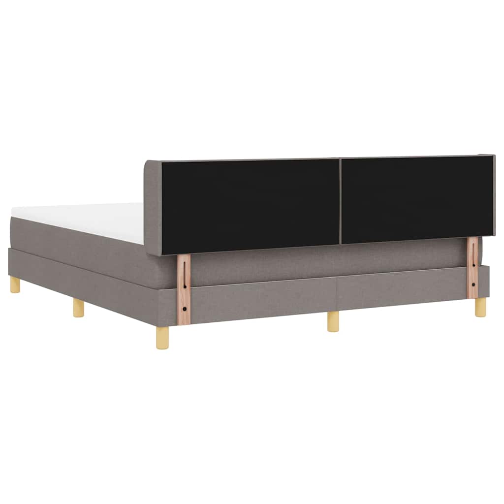 Boxrugós ágy fejtámlával Tópszínű 200 x 180 cm szövet