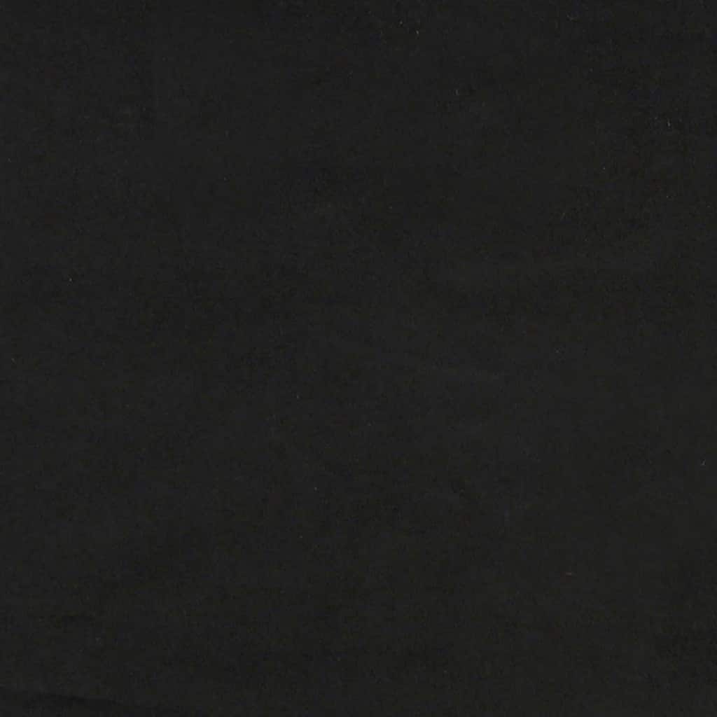 Boxrugós ágy fejtámlával Fekete 200 x 160 cm Bársony