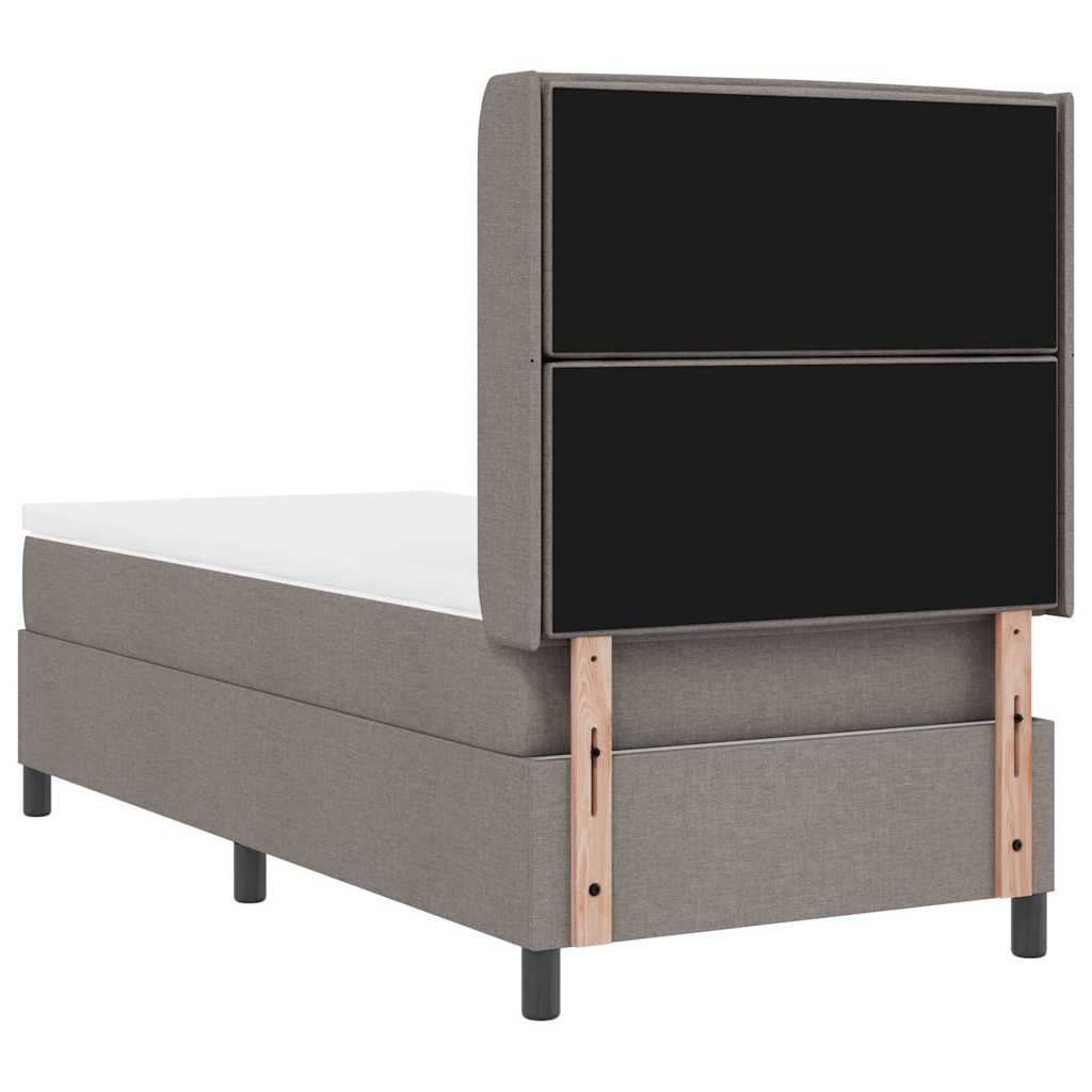 Boxrugós ágy matracmal fejtámlával Tópszínű 200 x 100 cm szövet