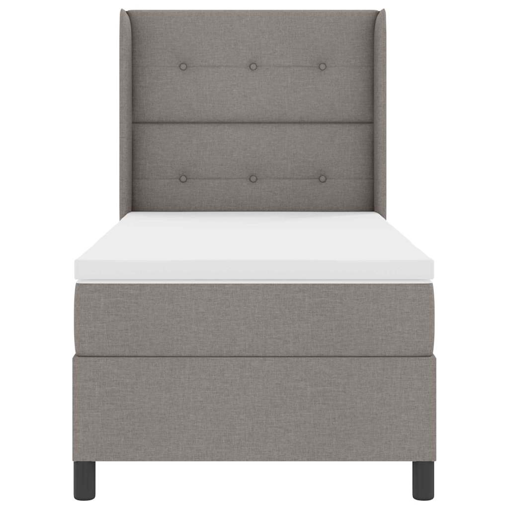 Boxrugós ágy matracmal fejtámlával Tópszínű 190 x 90 cm szövet
