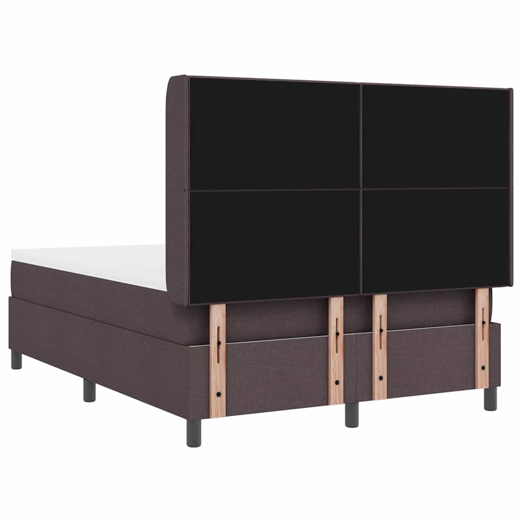 Boxrugós ágy párnával Sötét Barna 200 x 160 cm szövet