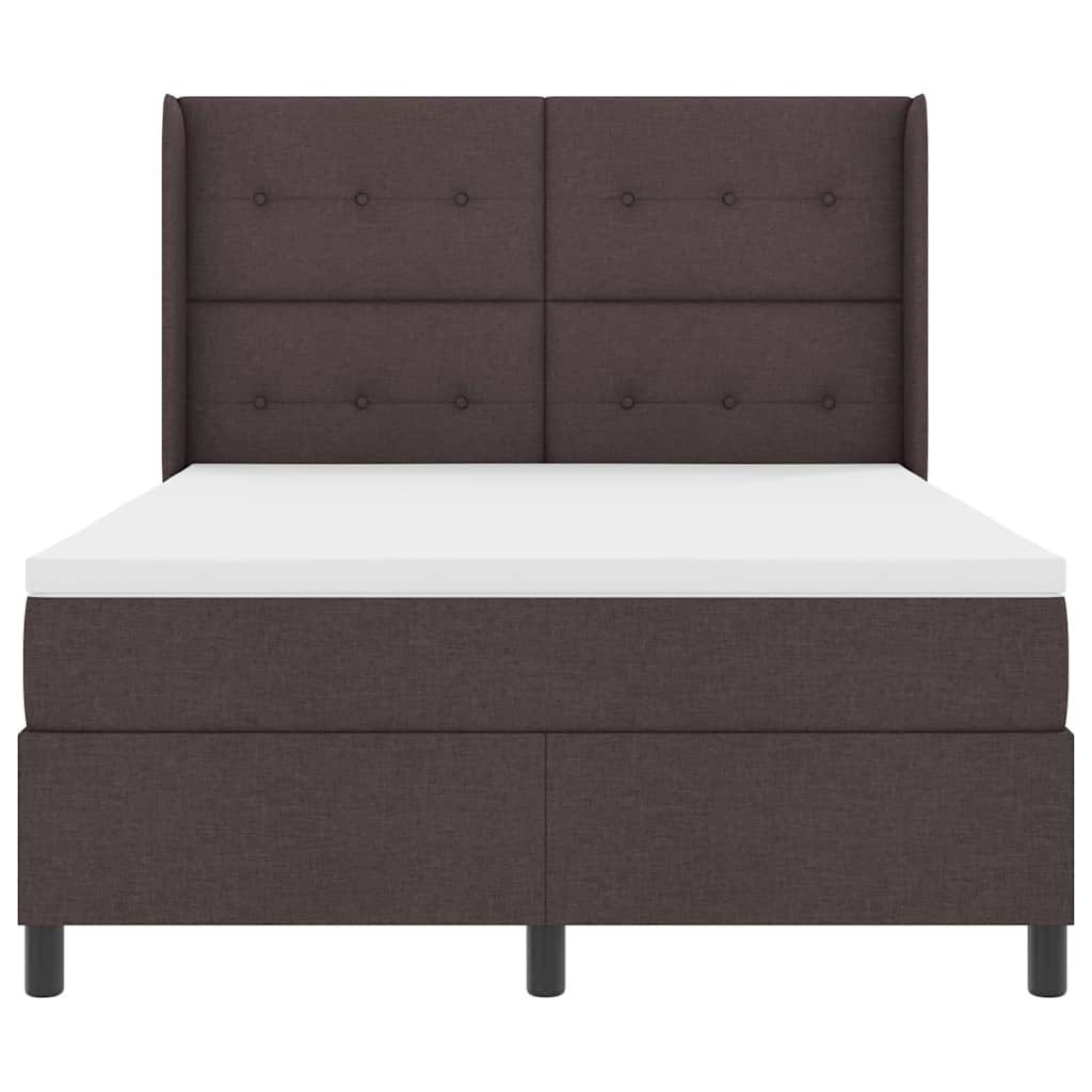 Boxrugós ágy párnával Sötét Barna 200 x 160 cm szövet