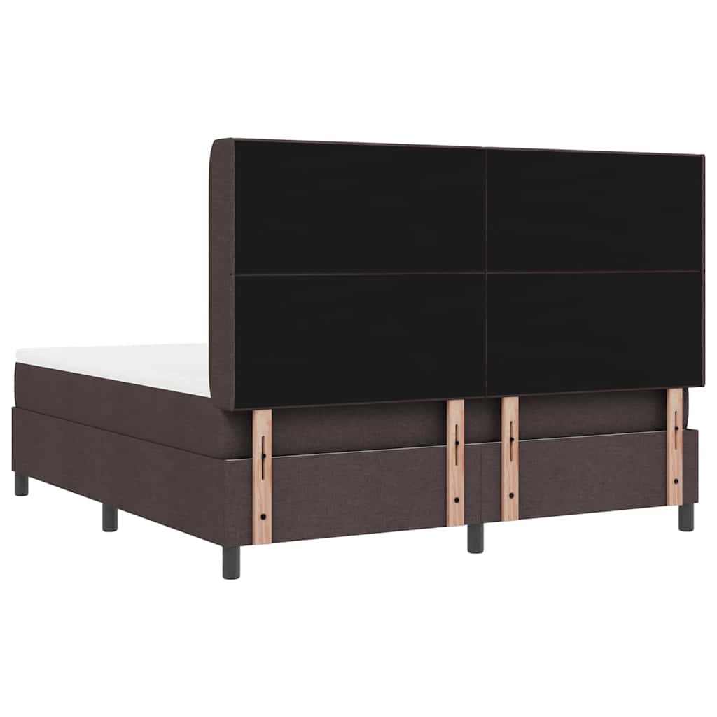 Boxrugós ágy párnával Sötét Barna 200 x 180 cm szövet