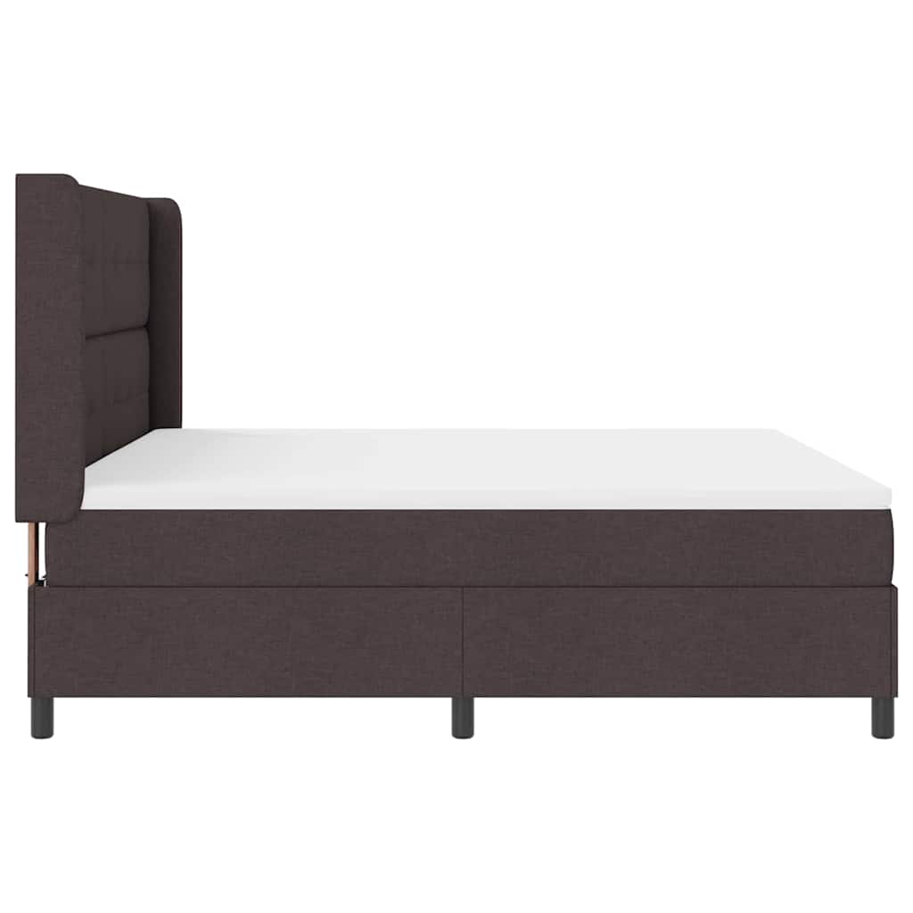 Boxrugós ágy párnával Sötét Barna 200 x 180 cm szövet