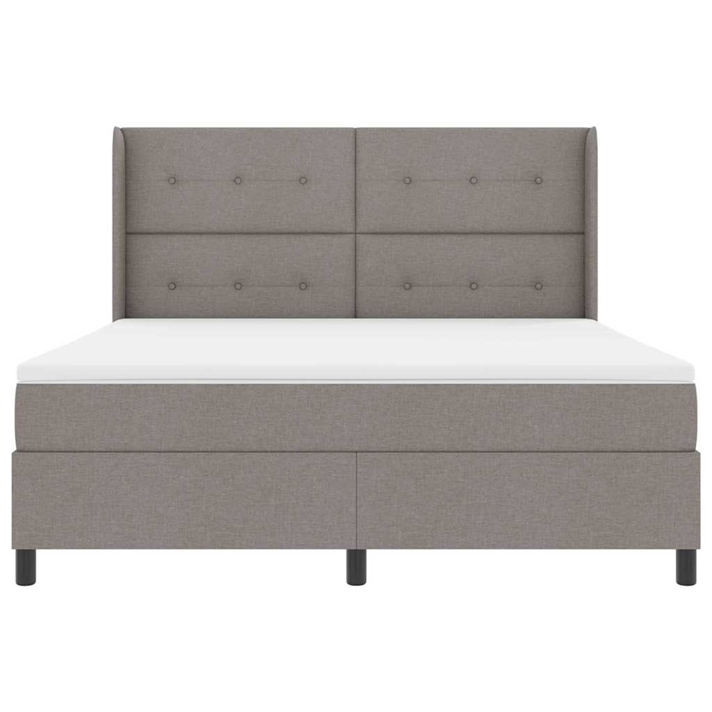 Boxrugós ágy párnával fejtámlával Tópszínű 200 x 180 cm szövet
