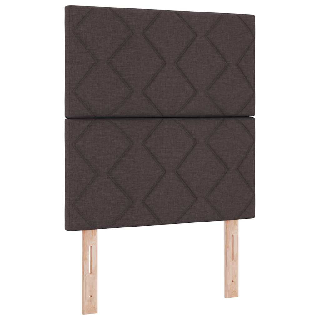 Boxrugós ágy párnával Sötét Barna 200 x 80 cm szövet