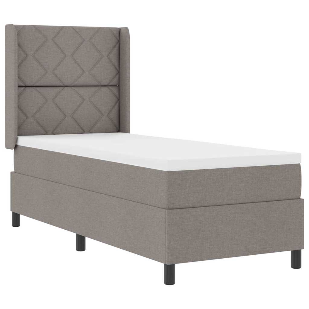 Boxrugós ágy párnával fejtámlával Tópszínű 200 x 80 cm szövet