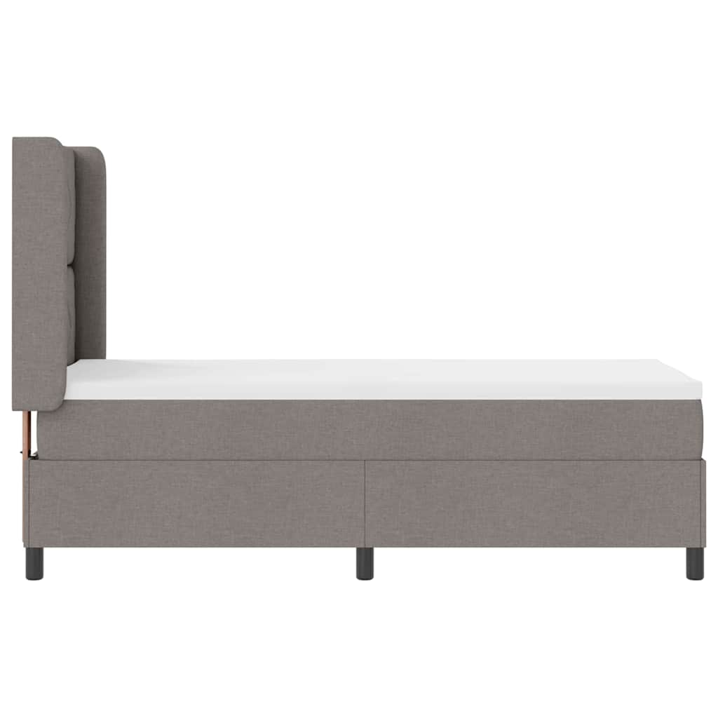 Boxrugós ágy párnával fejtámlával Tópszínű 200 x 80 cm szövet