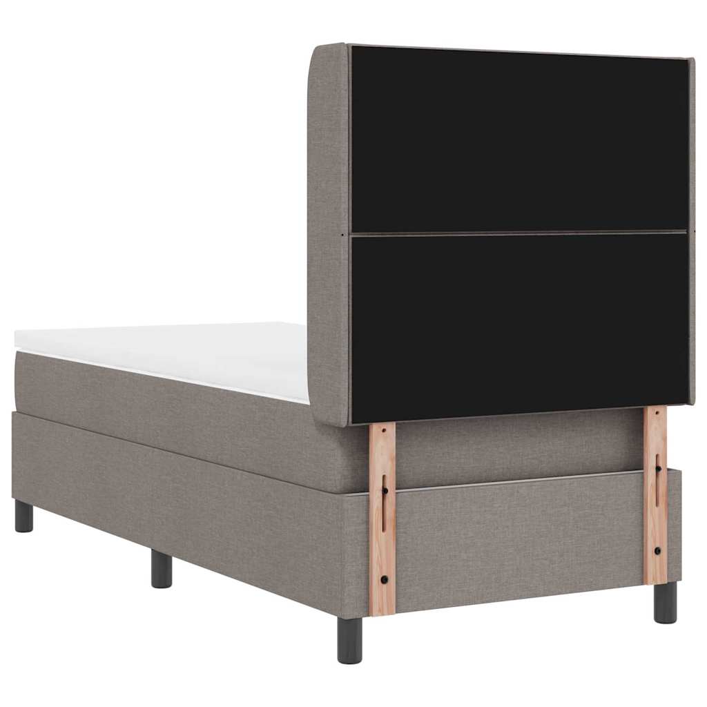 Boxrugós ágy párnával fejtámlával Tópszínű 200 x 90 cm szövet