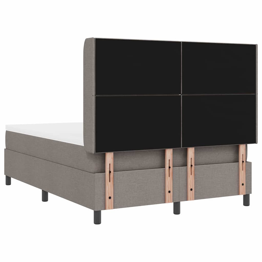 Boxrugós ágy párnával fejtámlával Tópszínű 190 x 140 cm szövet
