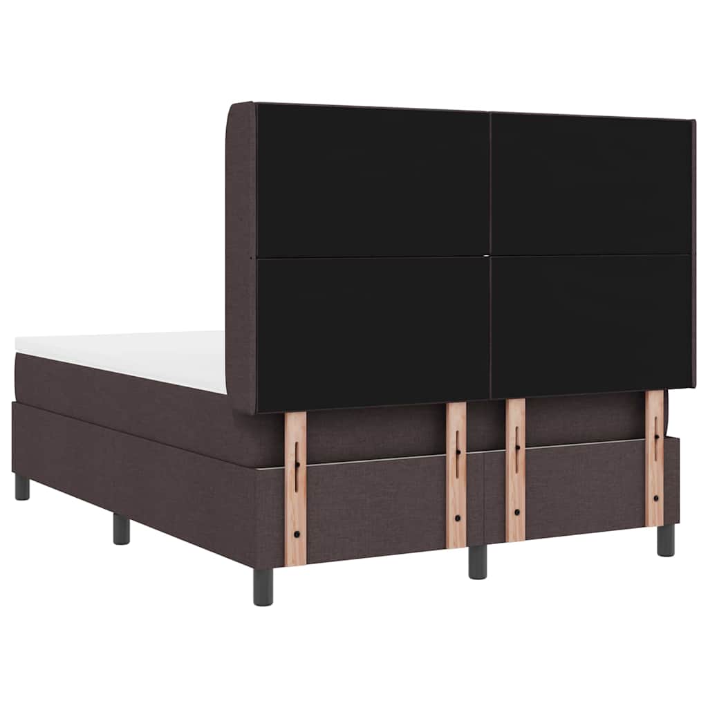 Boxrugós ágy párnával Sötét Barna 200 x 140 cm szövet
