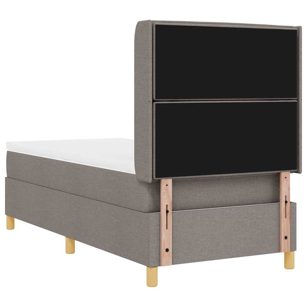 Boxrugós ágy matracmal fejtámlával Tópszínű 100 x 200 cm szövet