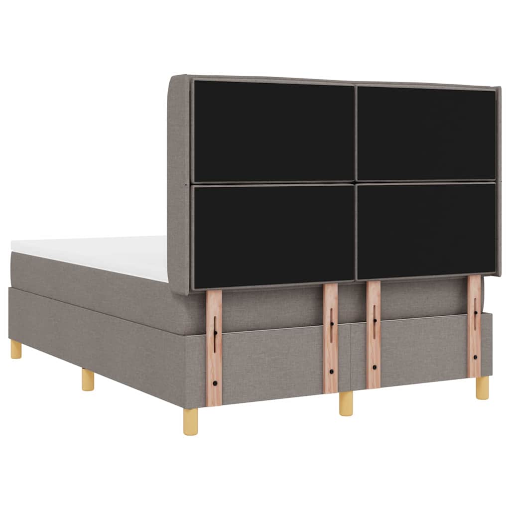 Boxrugós ágy matracmal fejtámlával Tópszínű 140 x 190 cm szövet