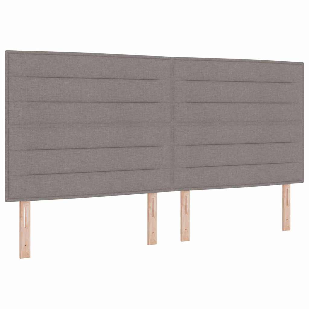 Boxrugós ágy fejtámlával Tópszínű 200 x 200 cm szövet
