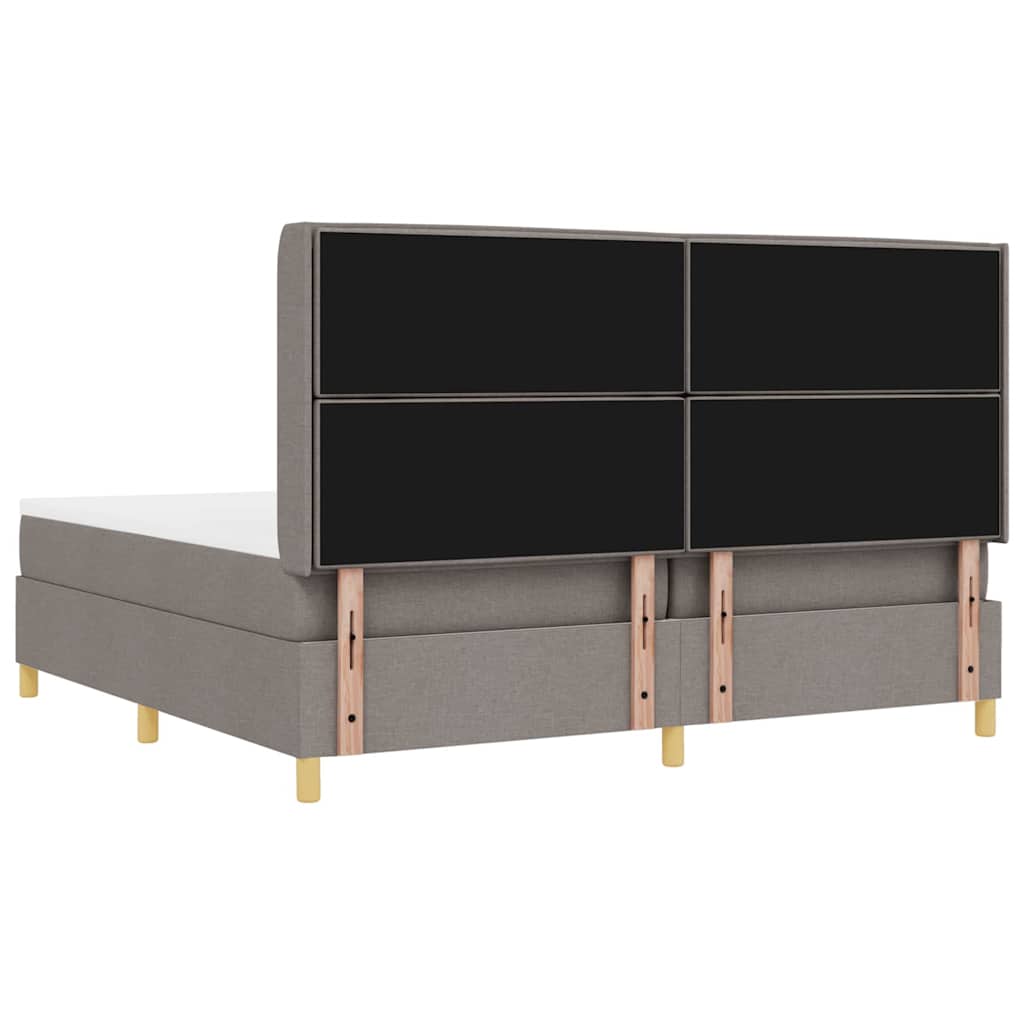 Boxrugós ágy fejtámlával Tópszínű 200 x 200 cm szövet
