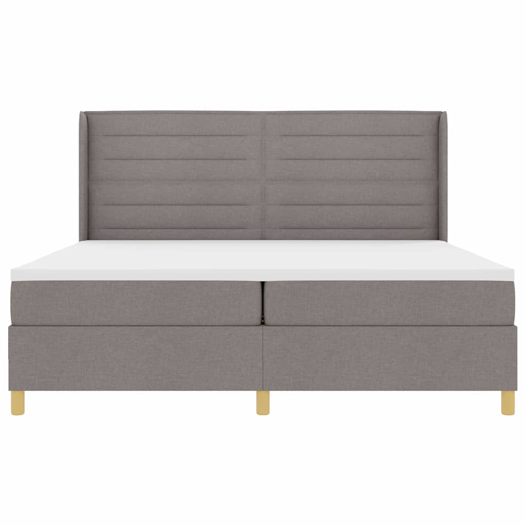 Boxrugós ágy fejtámlával Tópszínű 200 x 200 cm szövet