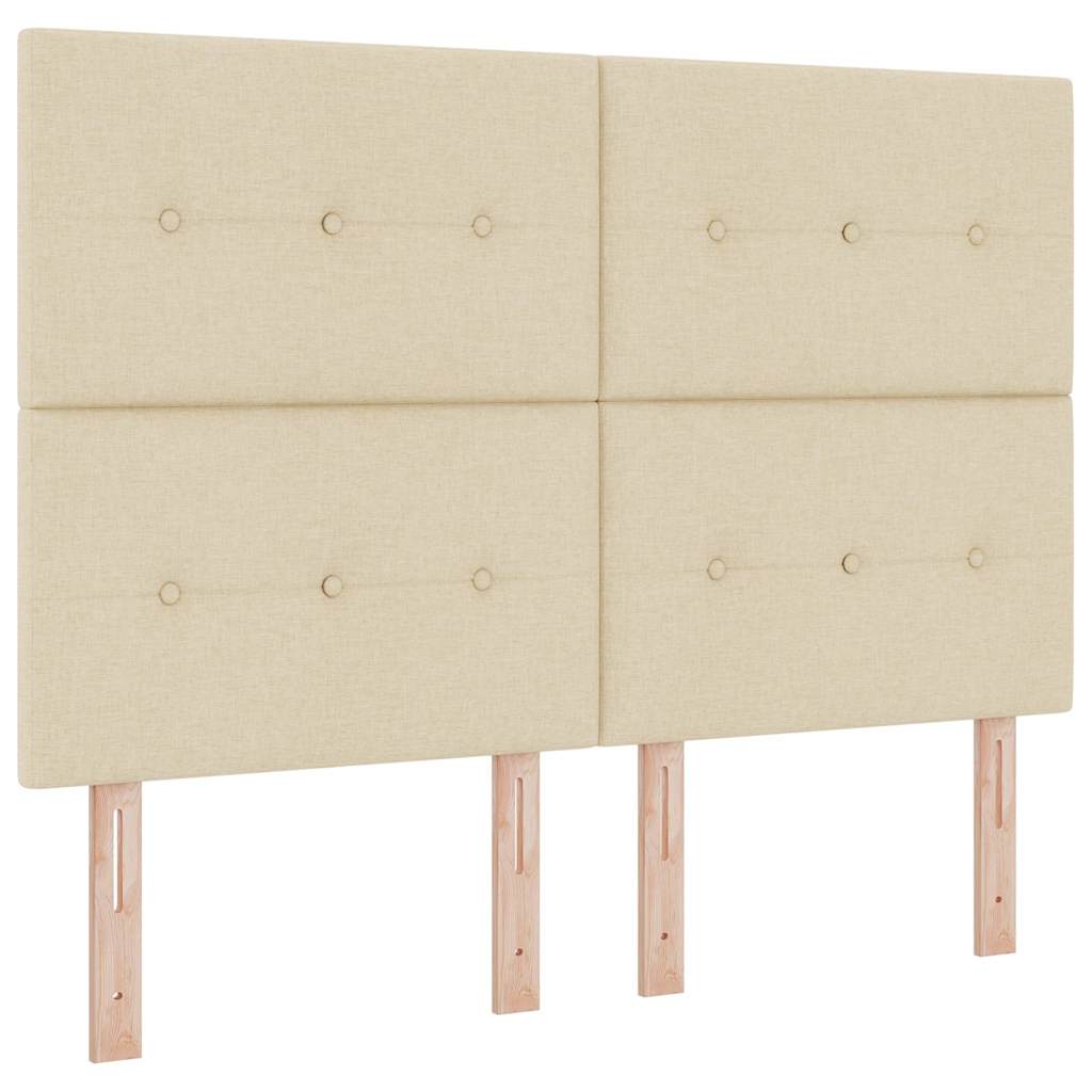 Boxrugós ágy fejtámlával Krém 160 x 200 cm szövet