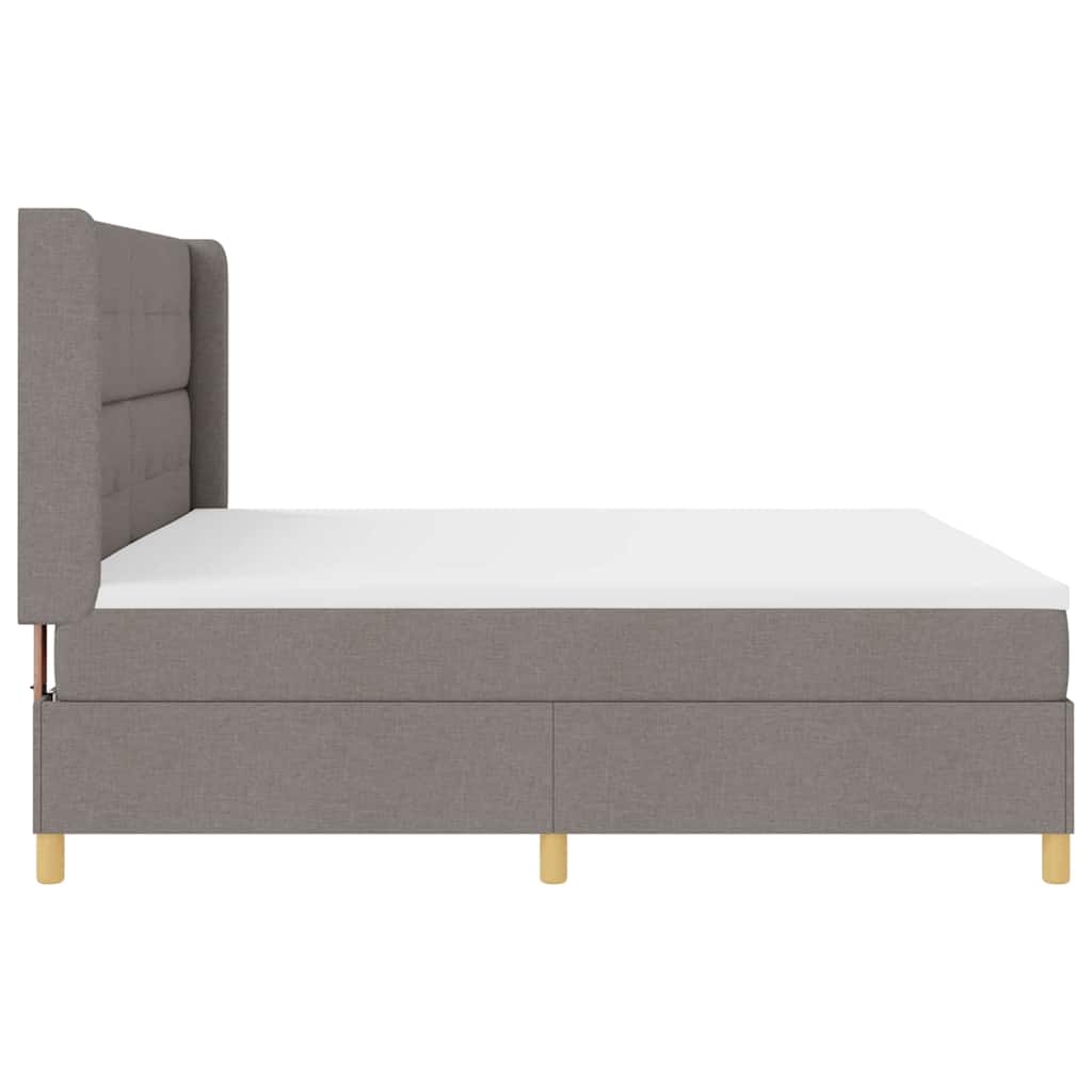 Boxrugós ágy fejtámlával Tópszínű 200 x 200 cm szövet