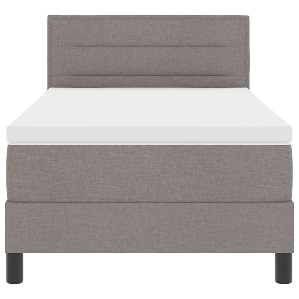 Boxrugós ágy matracmal leddel Tópszínű 90 x 190 cm szövet