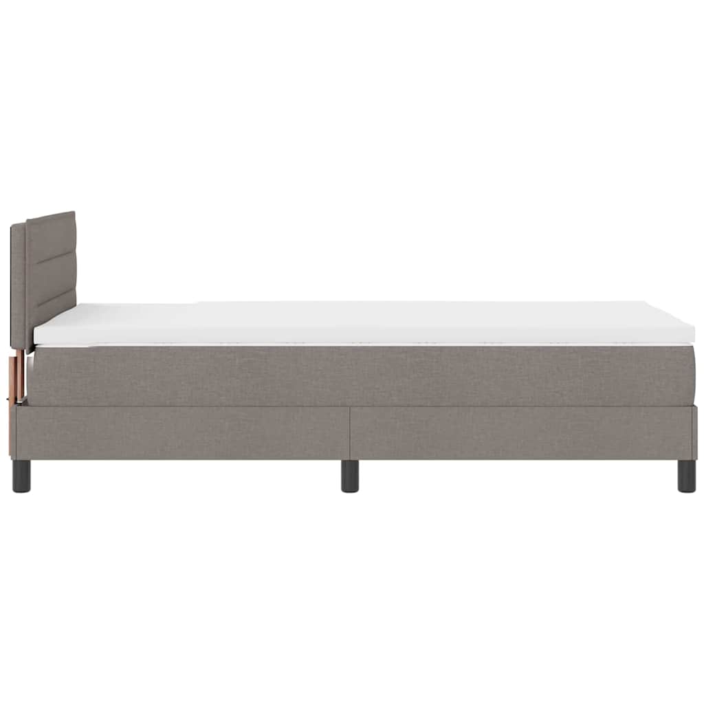 Boxrugós ágy matracmal leddel Tópszínű 90 x 200 cm szövet