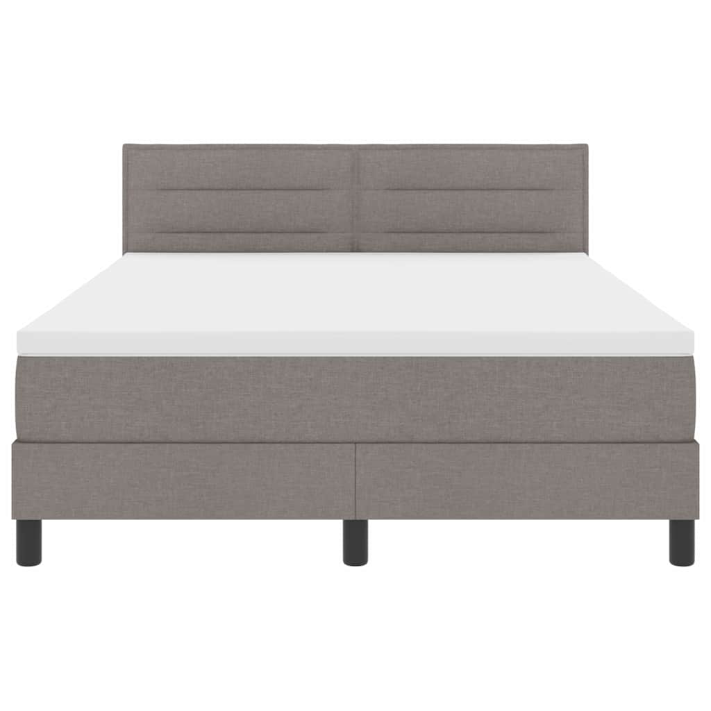 Boxrugós ágy matracmal leddel Tópszínű 140 x 190 cm szövet