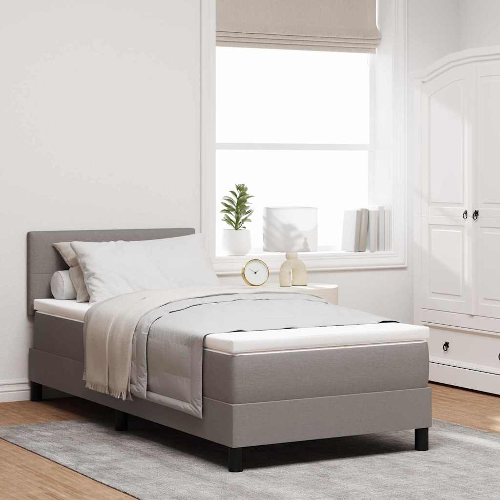 Boxrugós ágy LED szalagokkal Tópszínű 90 x 190 cm szövet