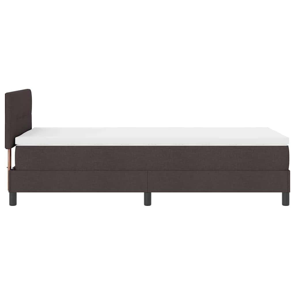 Boxrugós ágy LED szalagokkal Sötét Barna 100 x 200 cm szövet