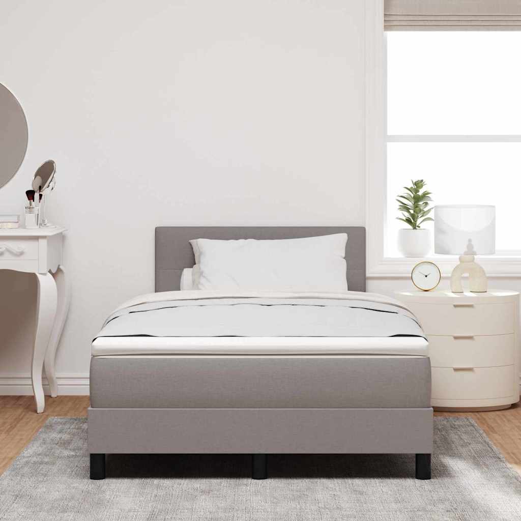 Boxrugós ágy LED szalagokkal Tópszínű 120 x 200 cm szövet