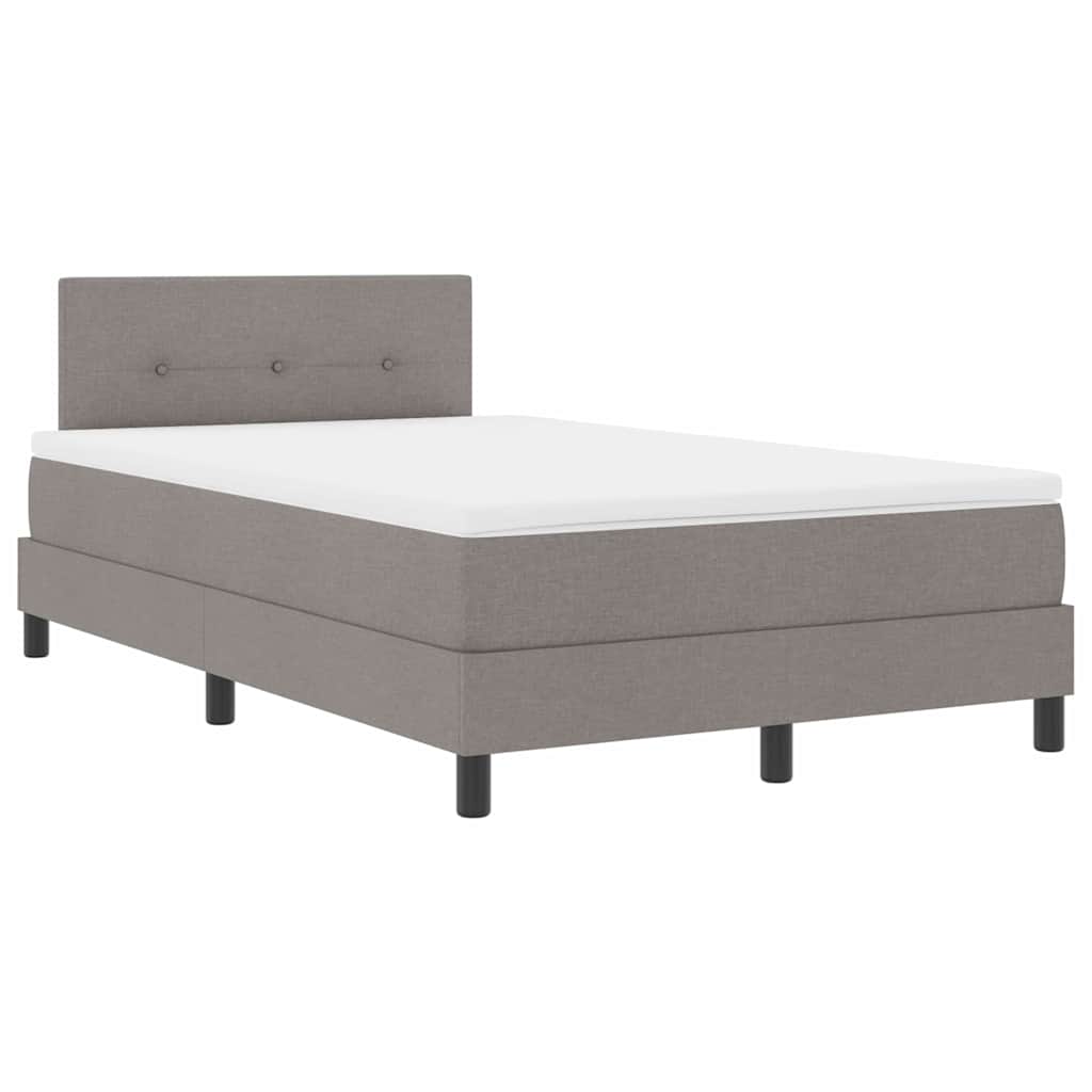 Boxrugós ágy LED szalagokkal Tópszínű 120 x 200 cm szövet