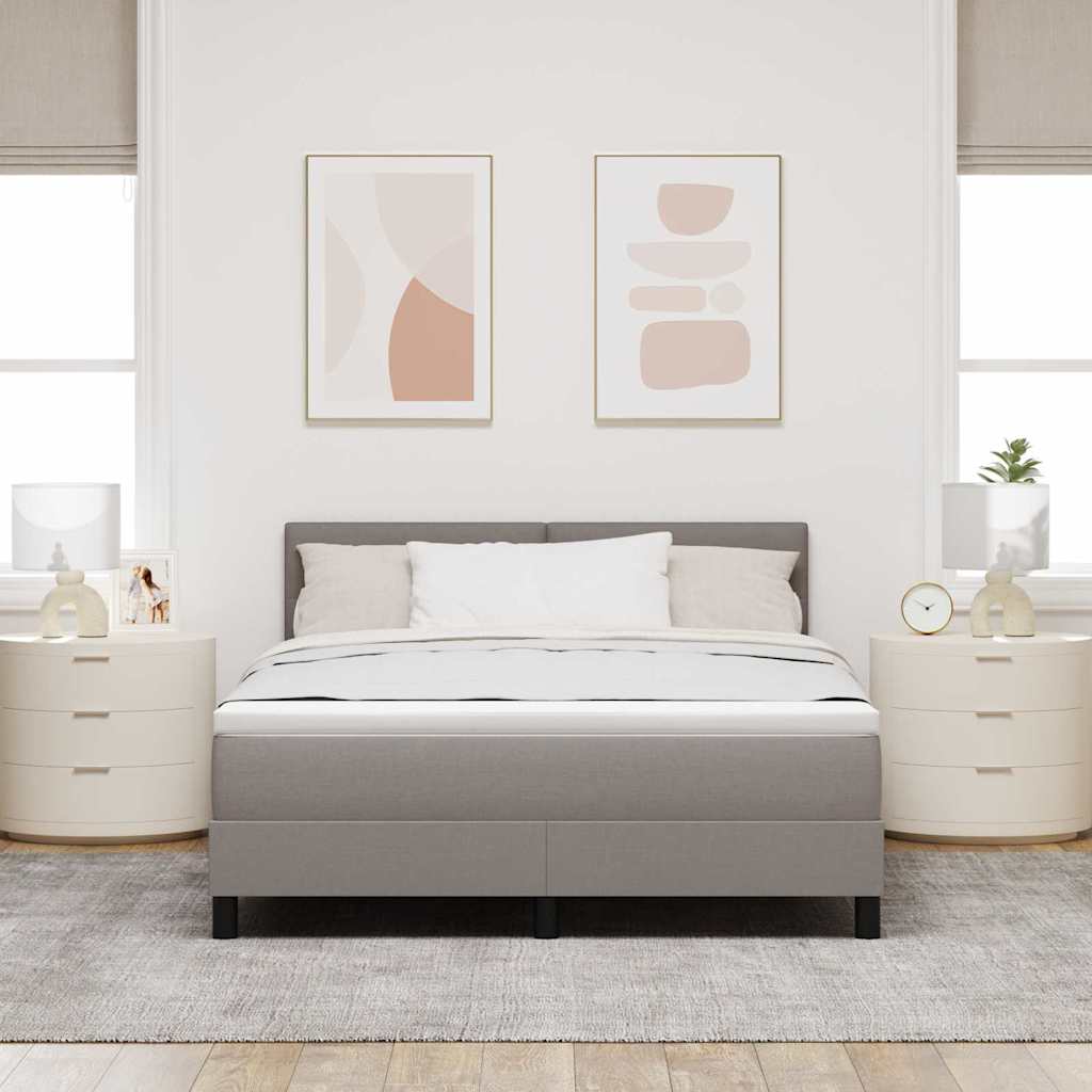 Boxrugós ágy LED szalagokkal Tópszínű 160 x 200 cm szövet