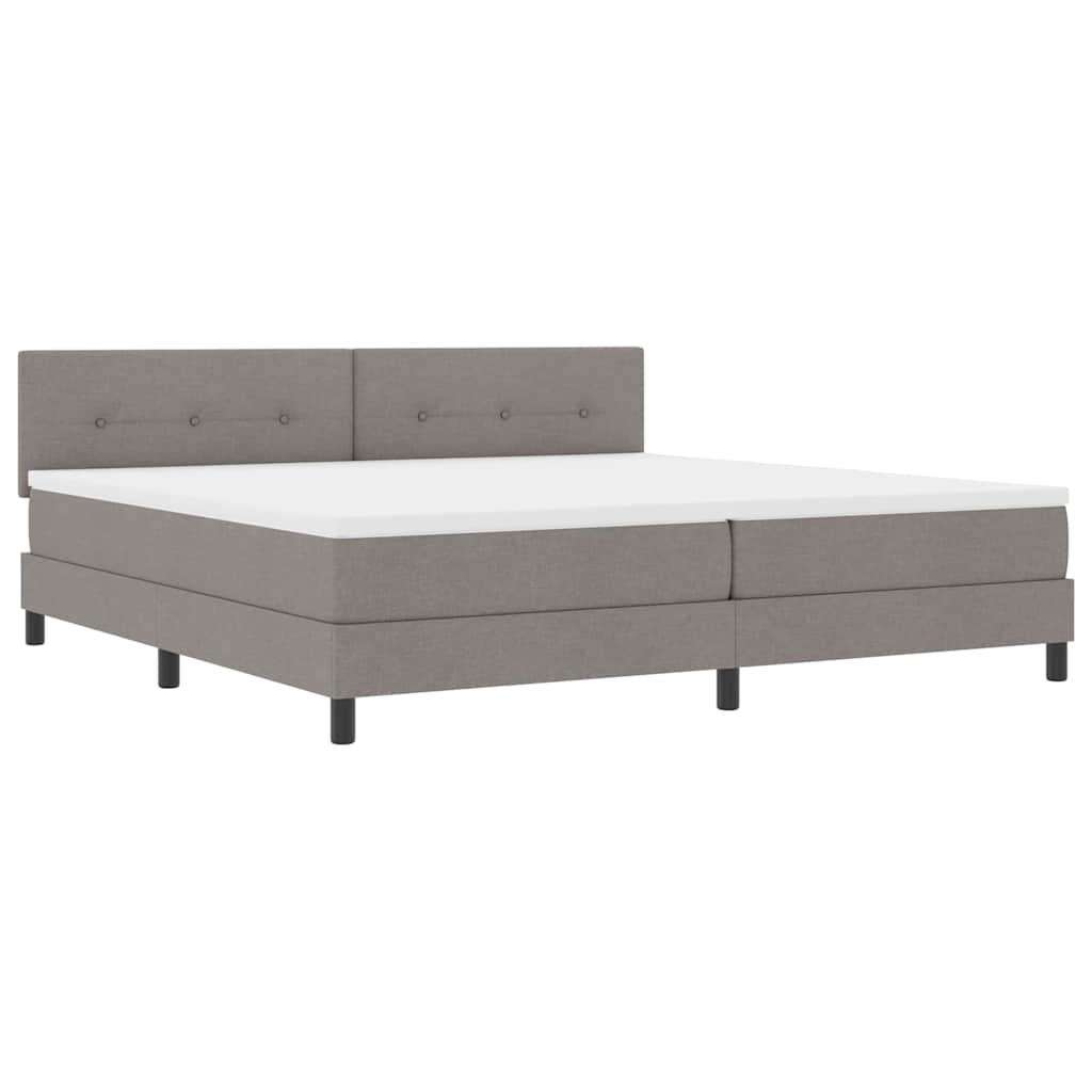Boxrugós ágy LED szalagokkal Tópszínű 200 x 200 cm szövet