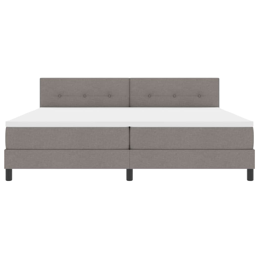 Boxrugós ágy LED szalagokkal Tópszínű 200 x 200 cm szövet