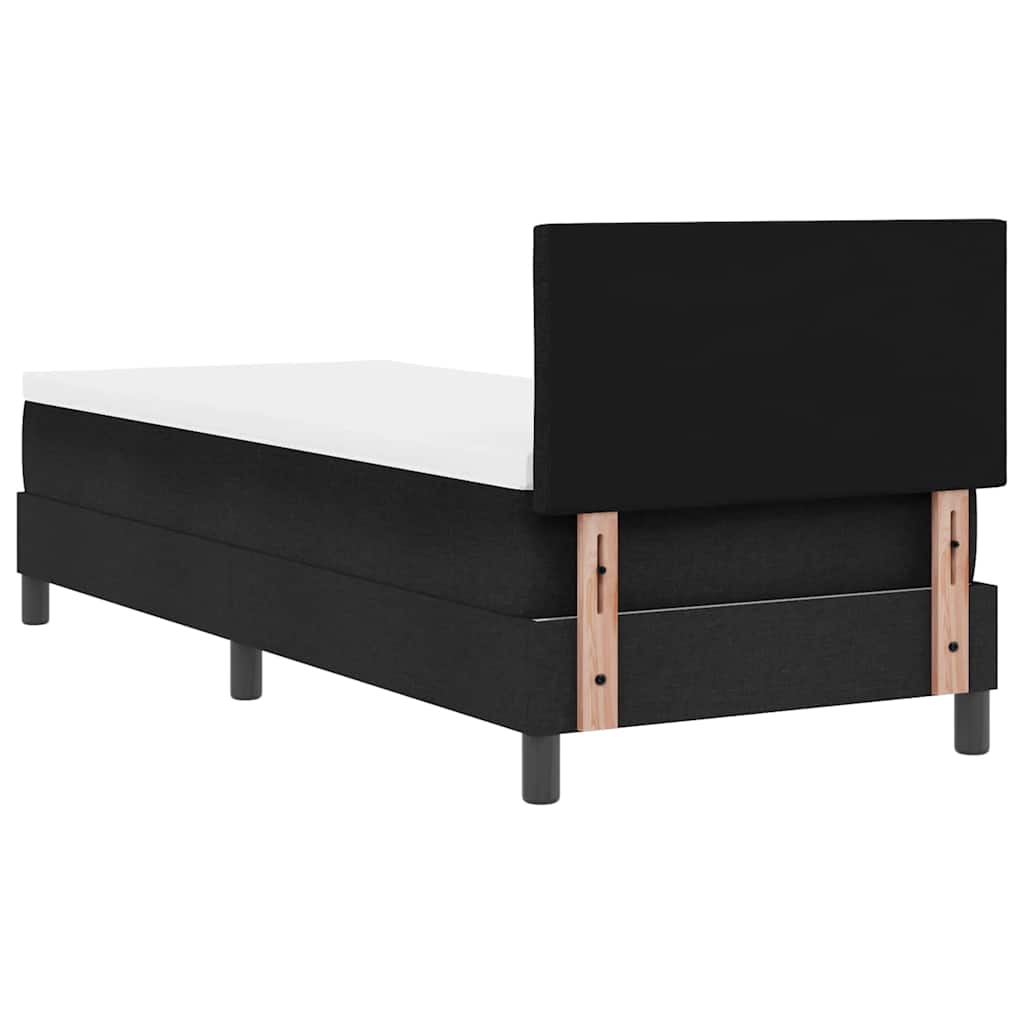 Boxrugós ágy matracmal leddel Fekete 80 x 200 cm szövet