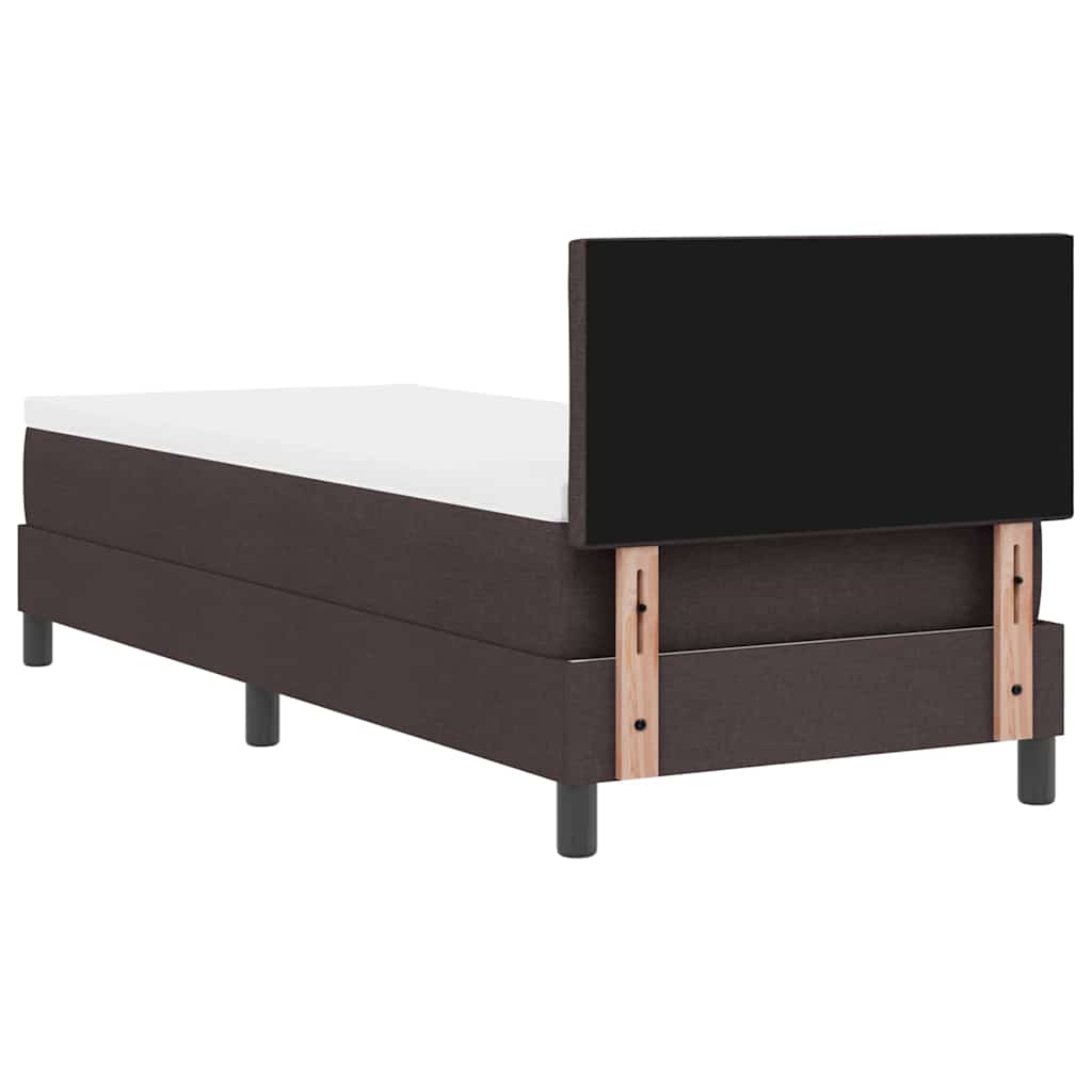 Boxrugós ágy LED szalagokkal Sötét Barna 80 x 200 cm szövet