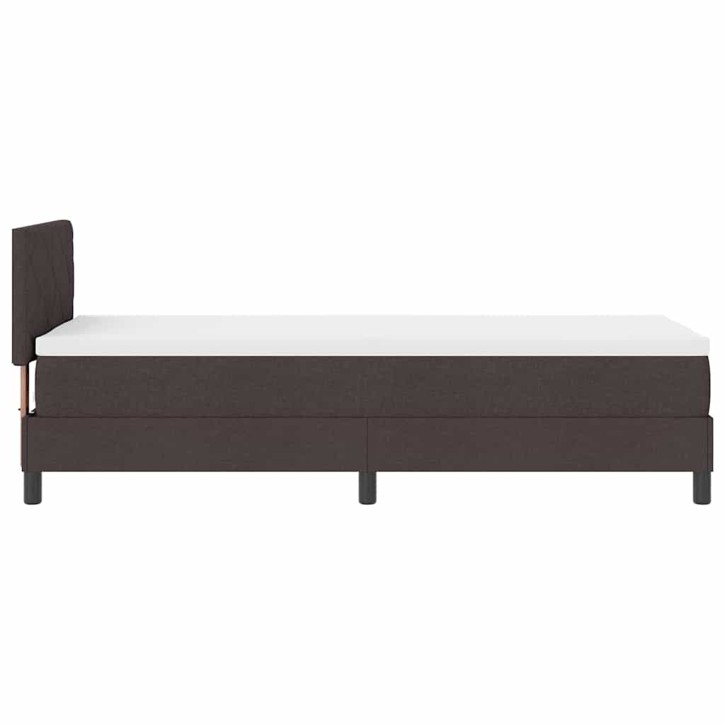 Boxrugós ágy LED szalagokkal Sötét Barna 80 x 200 cm szövet
