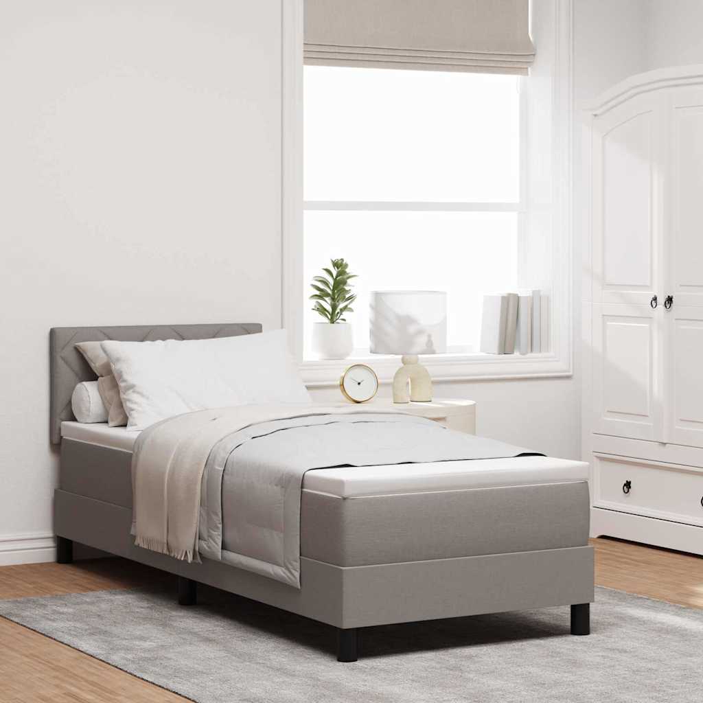 Boxrugós ágy matracmal leddel Tópszínű 80 x 200 cm szövet