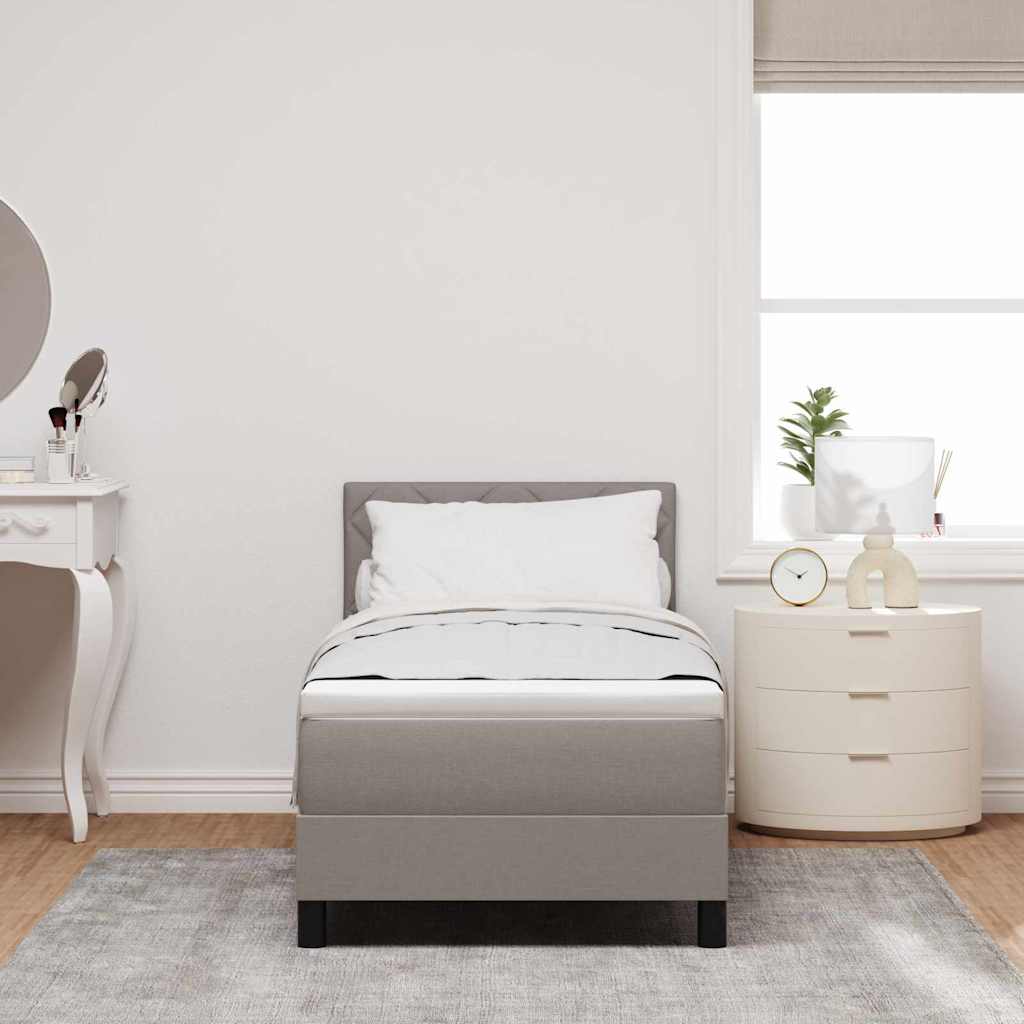 Boxrugós ágy matracmal leddel Tópszínű 80 x 200 cm szövet