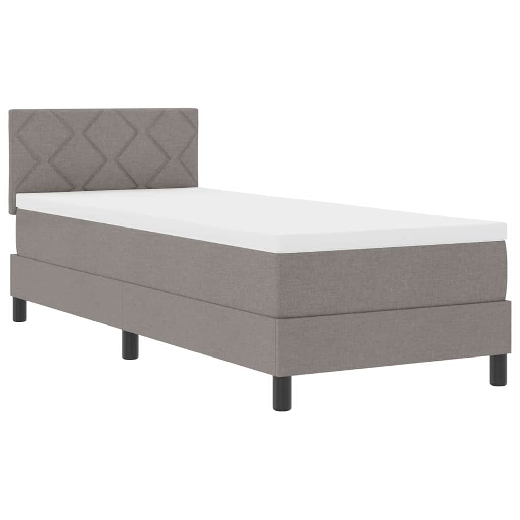 Boxrugós ágy matracmal leddel Tópszínű 80 x 200 cm szövet