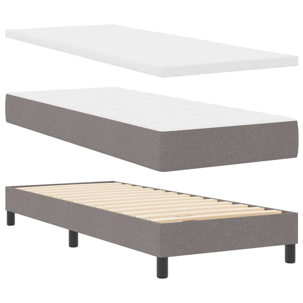 Boxrugós ágy matracmal leddel Tópszínű 80 x 200 cm szövet