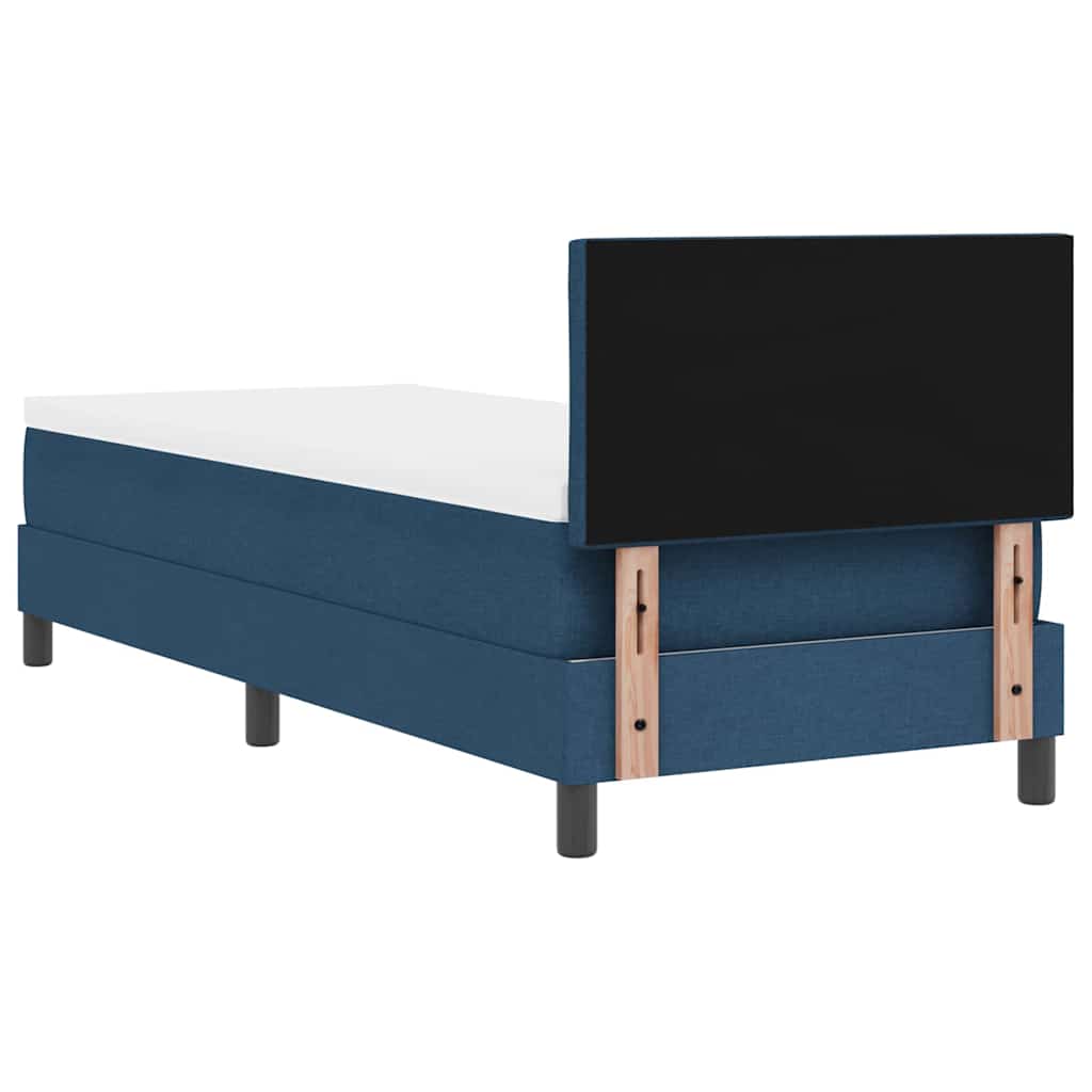 Boxrugós ágy LED szalagokkal fejtámlával Kék 80 x 200 cm szövet